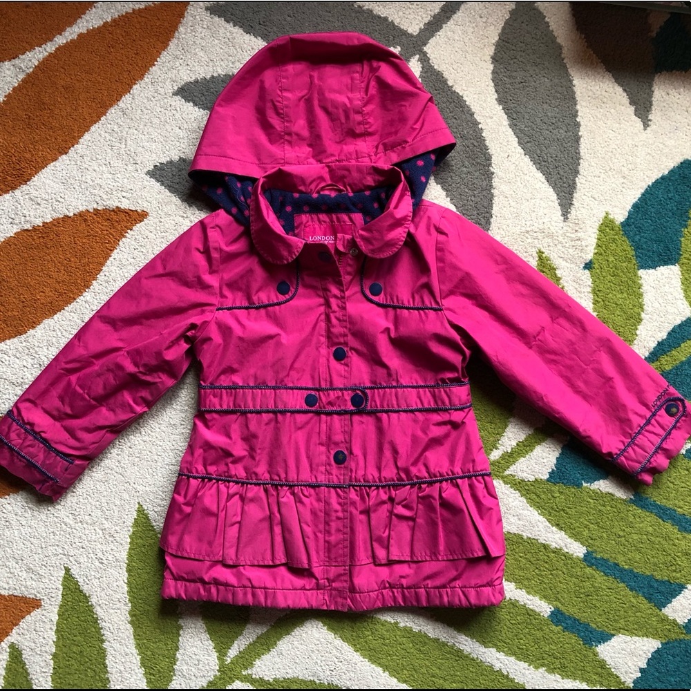 Girls London Fog Rain Coat Sz 6